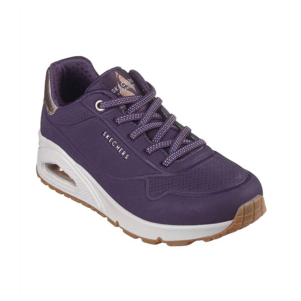 NEW SKECHERS women's uno-shimmer away shoes in dark purple - Picture 2 of 3